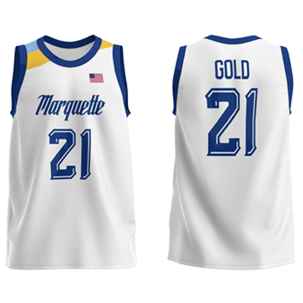 NCAAB Ben Gold Marquette Golden Eagles 21 Jersey