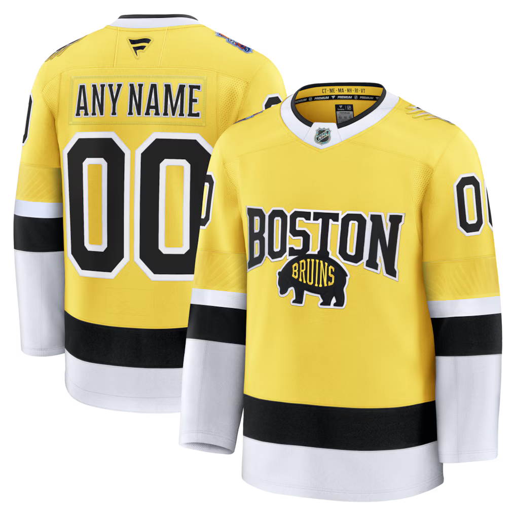 Boston Bruins 2026 Stadium Series Premium Custom Jersey - Gold