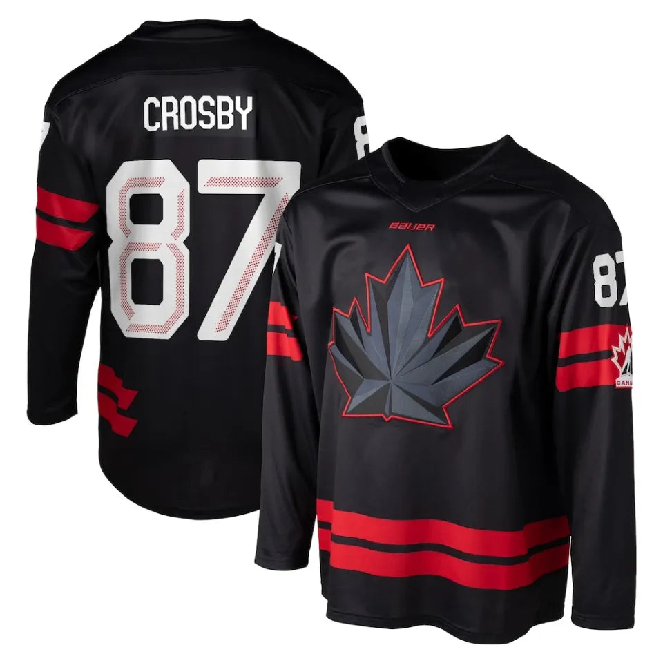 Custom Men's #87 Crosby Black 2026  Hockey Jersey