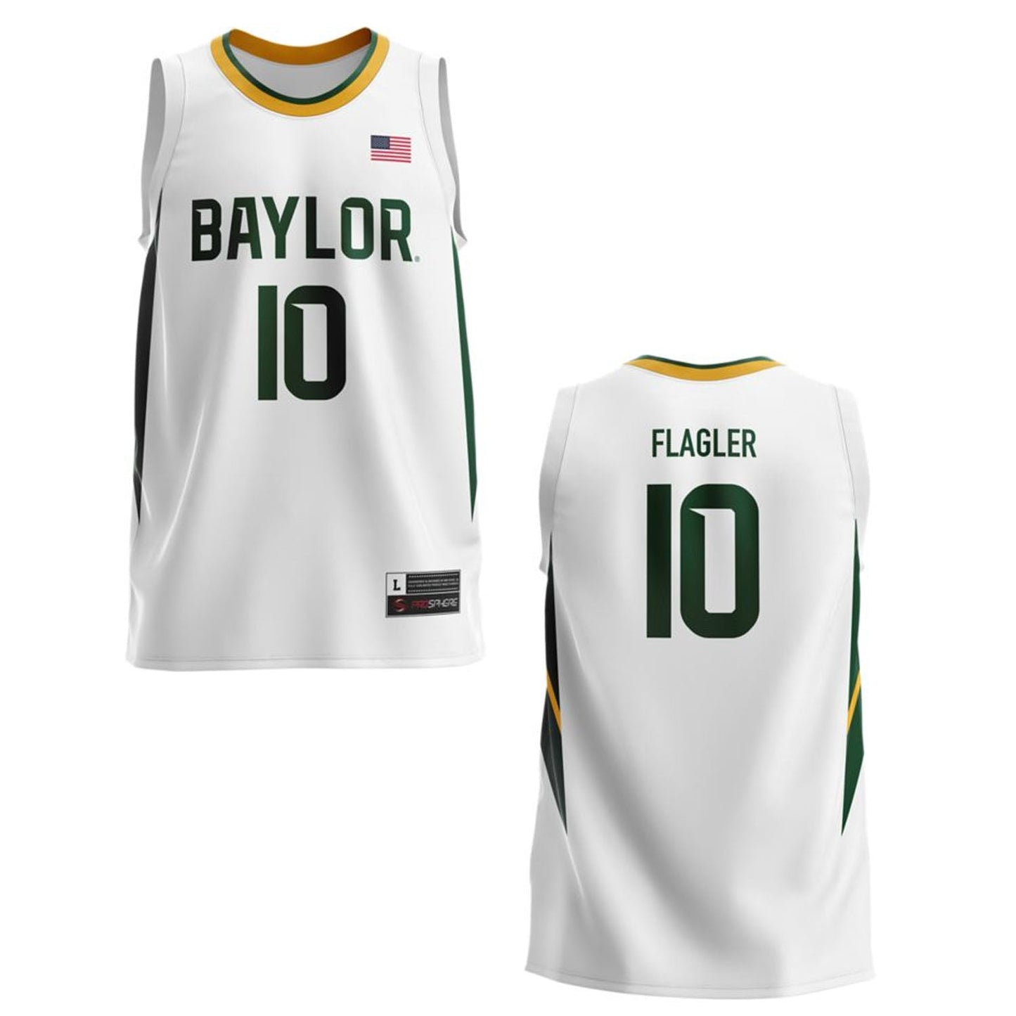 NCAAB Adam Flagler Baylor Bears 10 Jersey