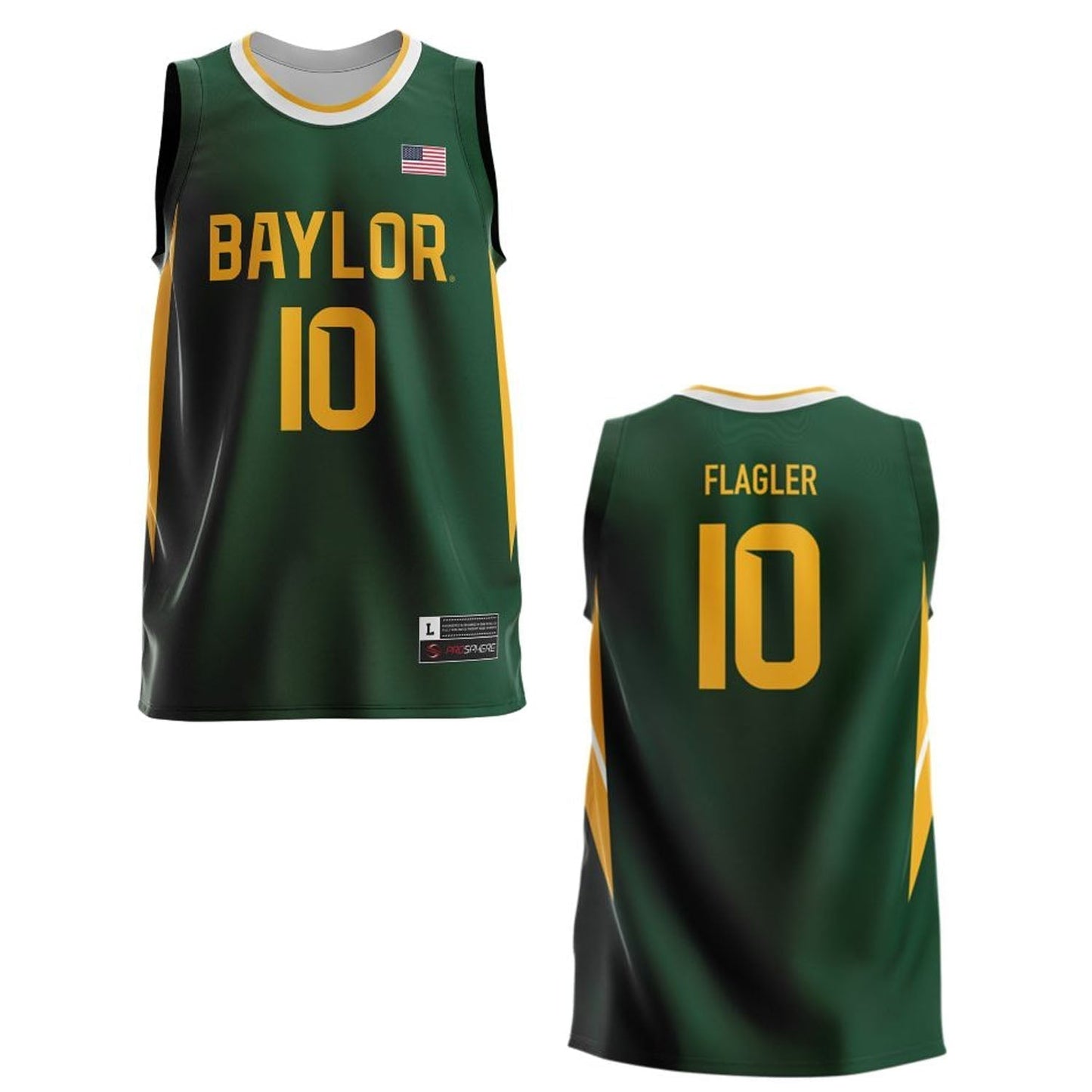 NCAAB Adam Flagler Baylor Bears 10 Jersey