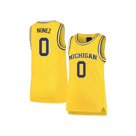 NCAAB Adrien Nunez Michigan Wolverines 0 Jersey