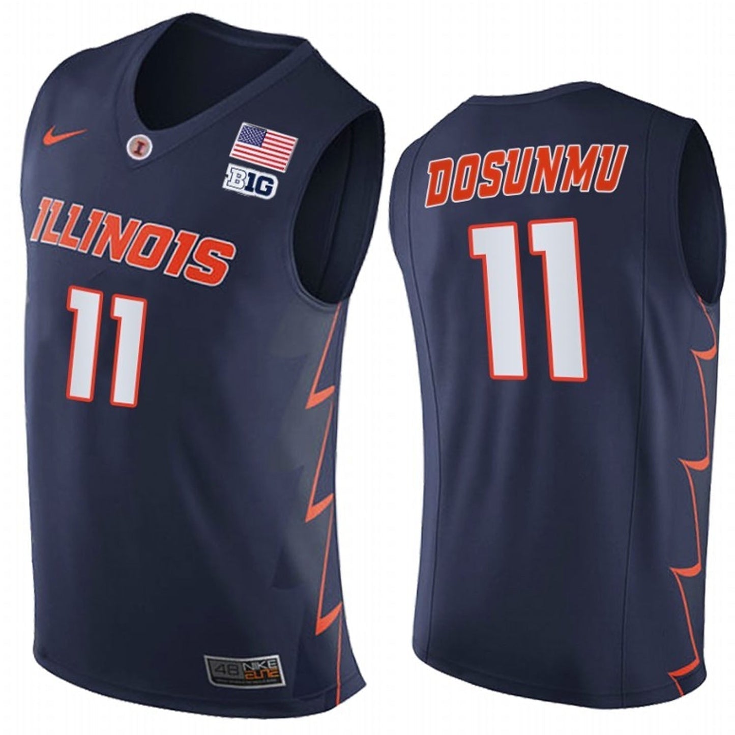 NCAAB Ayo Dosunmu Illinois Fighting Illini 11 Jersey