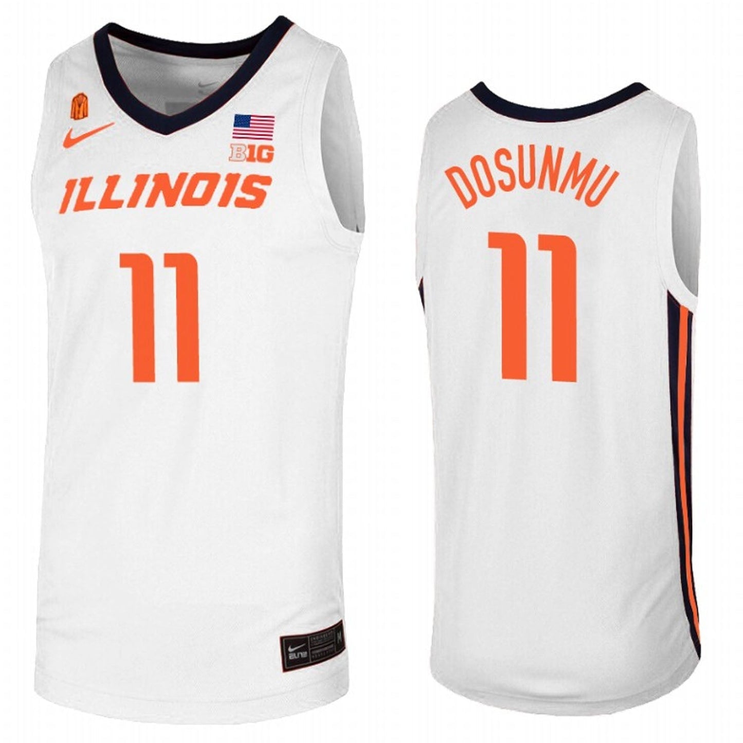 NCAAB Ayo Dosunmu Illinois Fighting Illini 11 Jersey