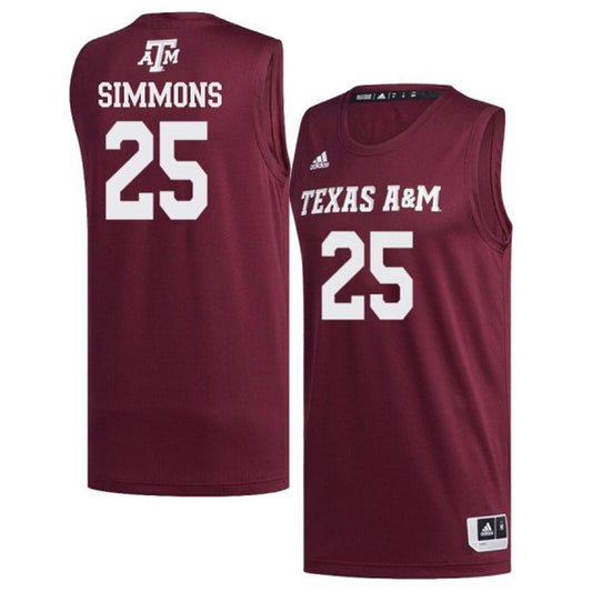 NCAAB Bakari Simmons Texas A&M 25 Jersey