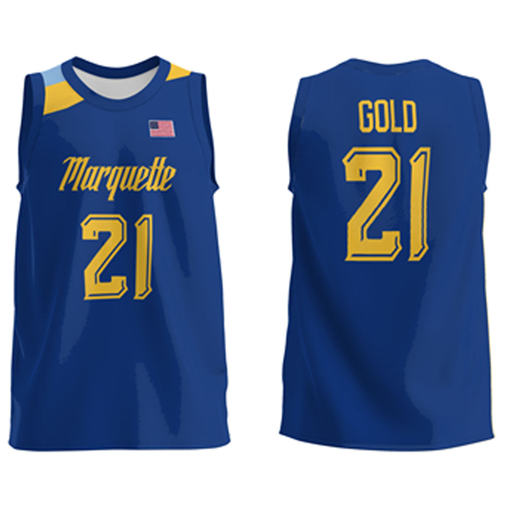 NCAAB Ben Gold Marquette Golden Eagles 21 Jersey