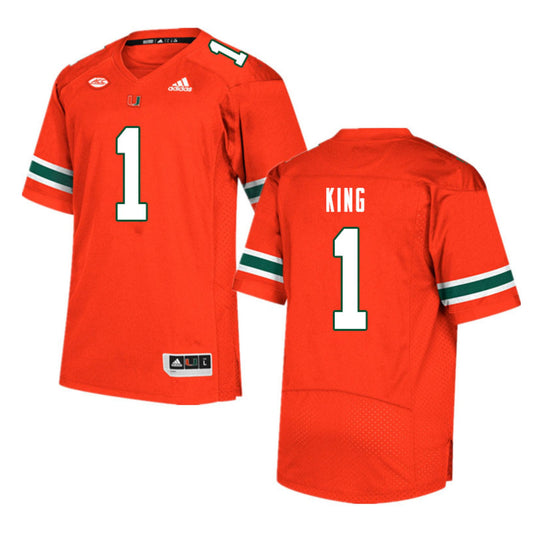 NCAAF D'eriq King Miami Hurricanes 1 Jersey