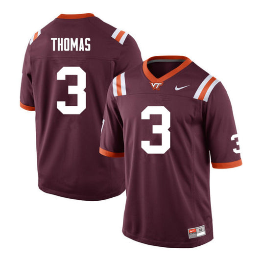 NCAAF Logan Thomas Virginia Tech Hokies 3 Jersey
