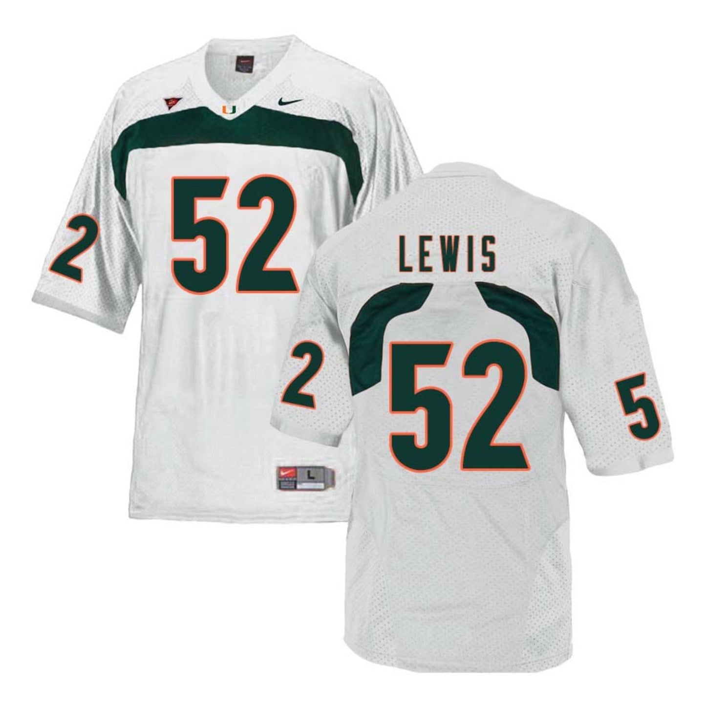 NCAAF Ray Lewis Miami Hurricanes 52 Jersey