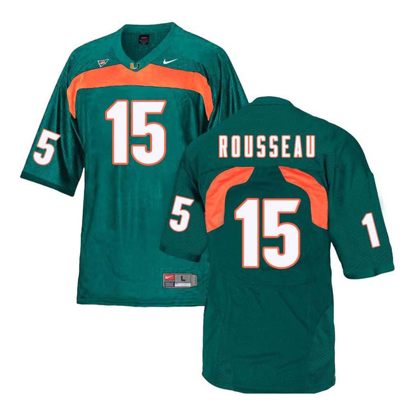 NCAA Gregory Rousseau Miami Hurricanes 15 Jersey