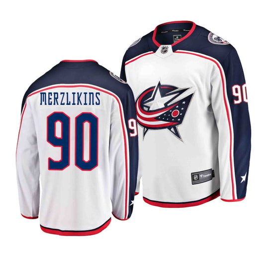 Hockey Elvis Merzlikins Columbus Blue Jackets 90 Jersey