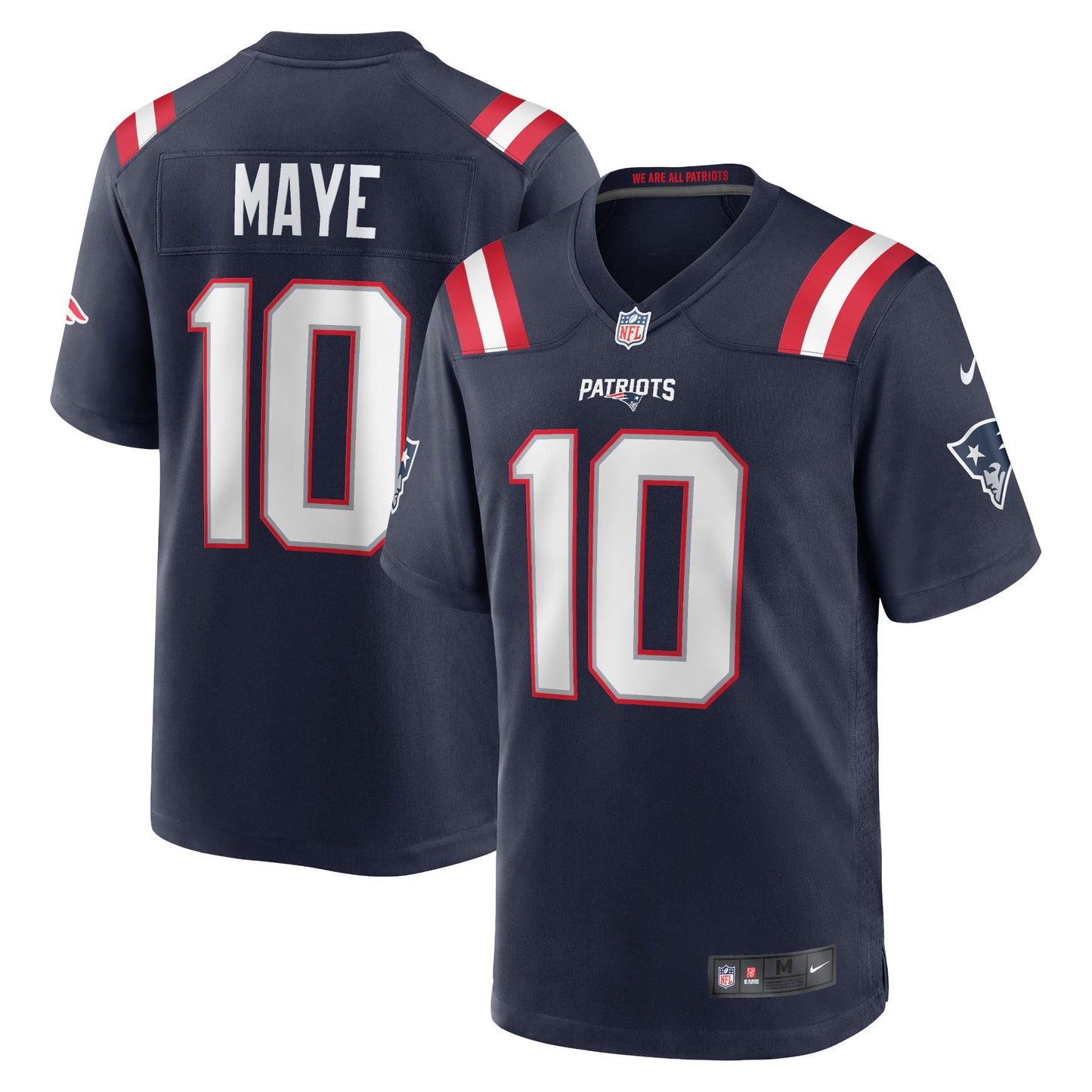 Football New England Patriots Drake Maye 10 Jersey