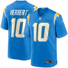 Football Los Angeles Chargers Justin Herbert 10 Jersey