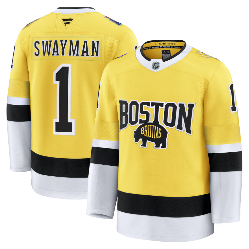 Jeremy Swayman Boston Bruins 2026 Stadium Series Premium Jersey - Gold
